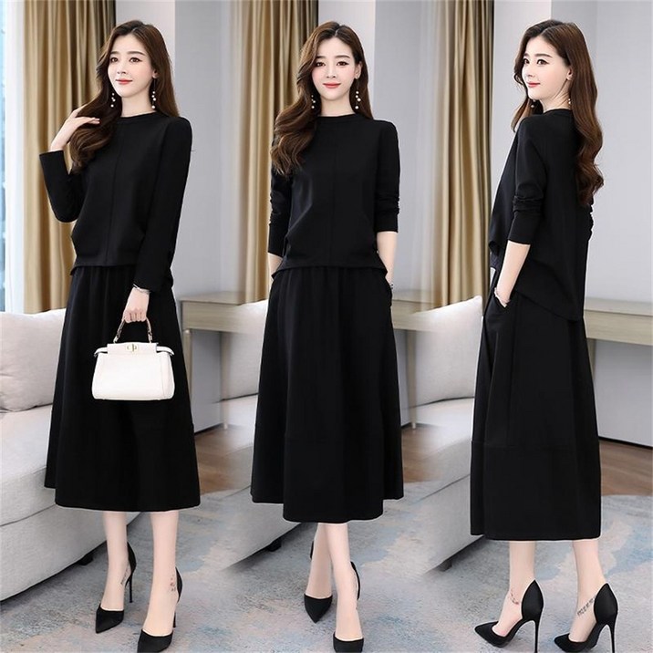 JIEVE 여자 여름 가을 패션 루즈핏 스커트 정장 투피스 세트 SL021924