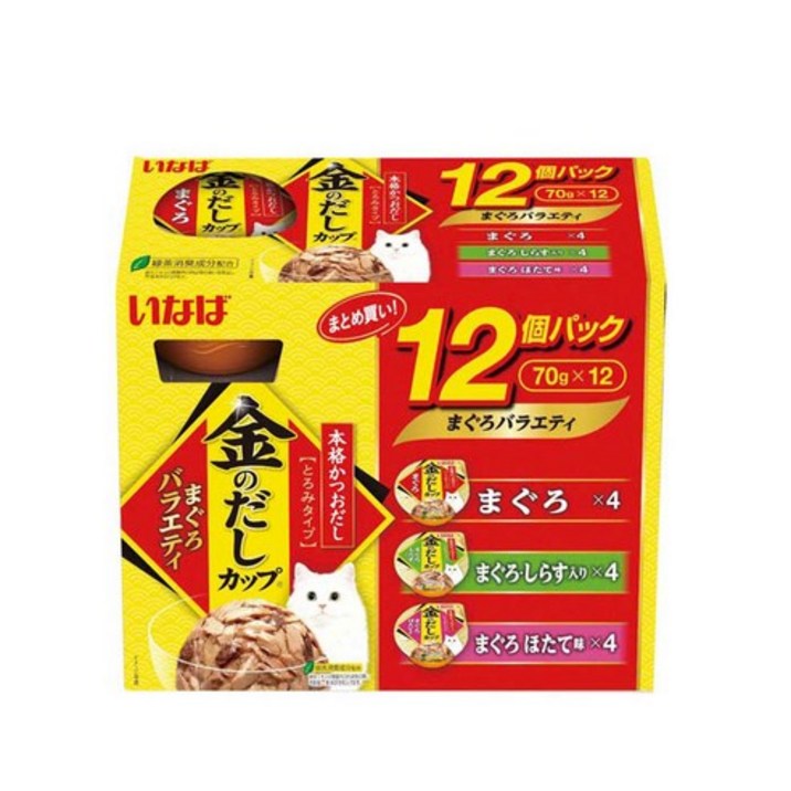 이나바 금빛육수 캔 70g 12개입 버라이어티 고양이간식, IMC-502 가다랑어 버라이어티, 1개