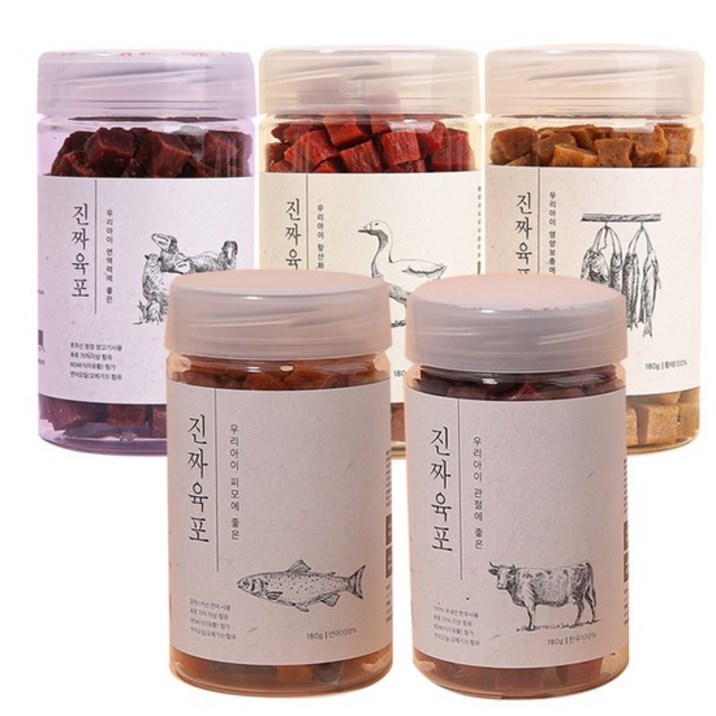 펫프렌즈 펫프렌즈 진짜육포 시리즈 5종 /180g x4팩 애견간식
