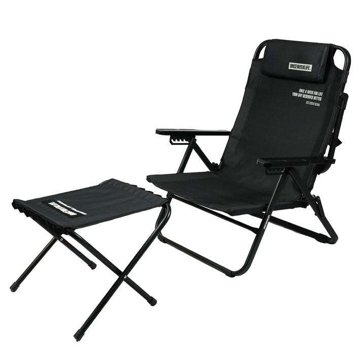 원스위크라이프 풀 리클라이너 침대 베드 체어, 1세트, 블랙