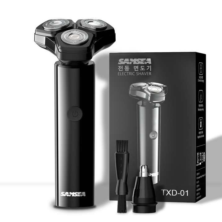SAMSEA 360도 전기면도기, IPX7 완벽방수 전동면도기,휴대용 2in1 면도기, 블랙 SAMSEA 360도 전기면도기, IPX7 완벽방수 전동면도기,휴대용 2in1 면도기, 블랙