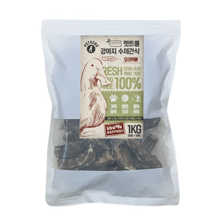 펫트롱 강아지 수제간식 대용량 실속형 1kg, 오리목뼈, 1000g