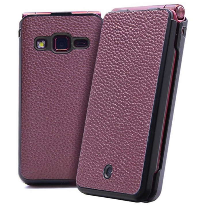 카투소 오플 갤럭시 폴더2 SM G160 효도폰 천연 소가죽 스킨커버 케이스