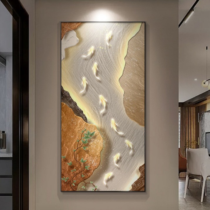 아르테리에 세로 그림액자 복들어오는 인테리어 그림, 피쉬 라이트