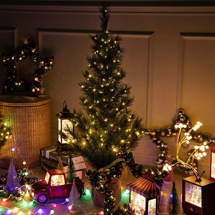 [쿠팡수입] 크리스마스 트리 LED 전구 포함 세트, 혼합색상 6080993550