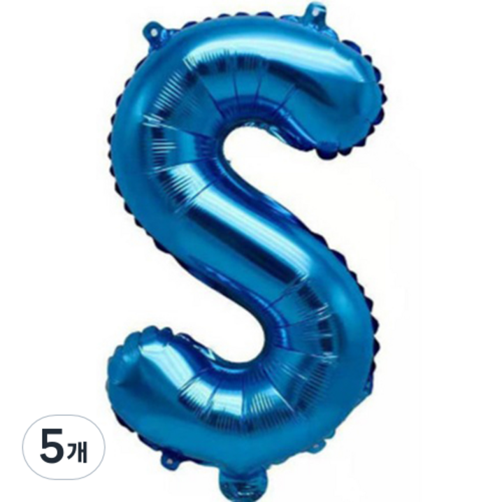 팡파티 레터링 알파벳 풍선 S 40cm, 블루, 5개 팡파티 레터링 알파벳 풍선 S 40cm, 블루, 5개