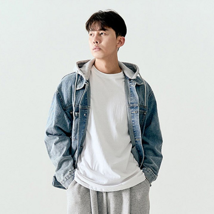 빅사이즈클럽 남성용 CRAMP 후드 청자켓 빅사이즈클럽 남성용 CRAMP 후드 청자켓