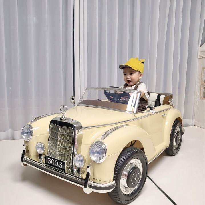 [주비에라] 벤츠 300S 클래식 유아 전동차 아기 자동차 우레탄바퀴