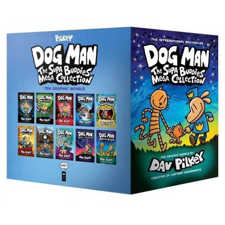 Dog Man The Supa Buddies Mega Collection  도그맨 원서 하드커버 10종 박스 세트   Dog Man 110 Box Set