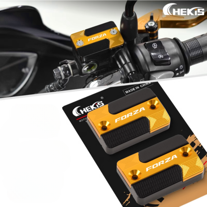 CHEKIS 포르자 마스터실린더캡 오일뚜껑 좌우세트 300350 모든년식호환, 1세트, 골드