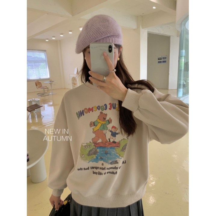 가을 얇은 맨투맨 여 빅사이즈 뒷카라 나그랑