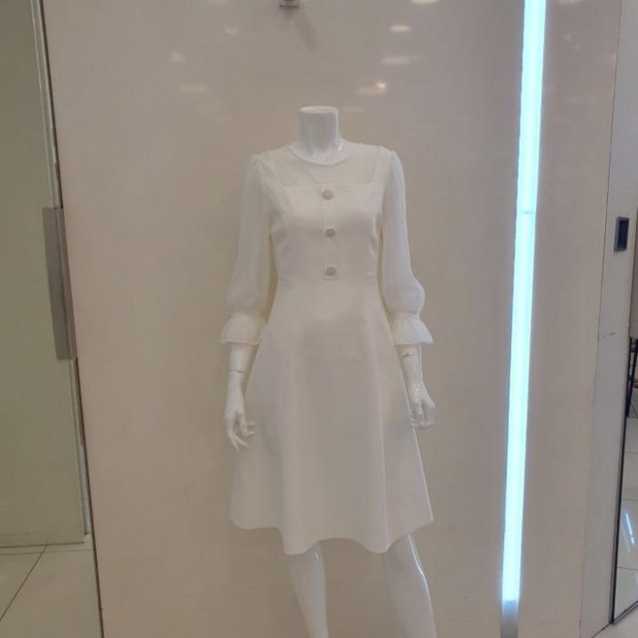 린 NC13 쉬폰 배색 버튼 원피스 LGOPLD9000