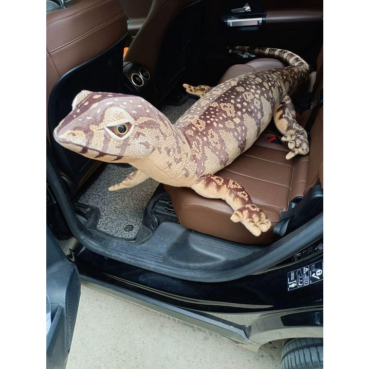 리얼틱 도마뱀 봉제 인형 애착 대형인형 피규어, 모조 도마뱀 갈색