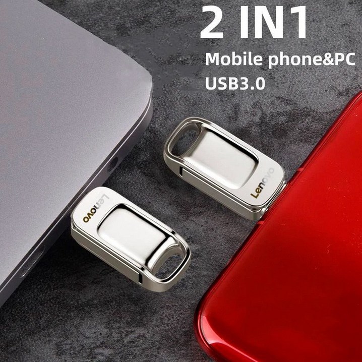 레노버 미니 메탈 USB 메모리카드 2in1 C타입 2테라 1TB, 1TB 1테라바이트