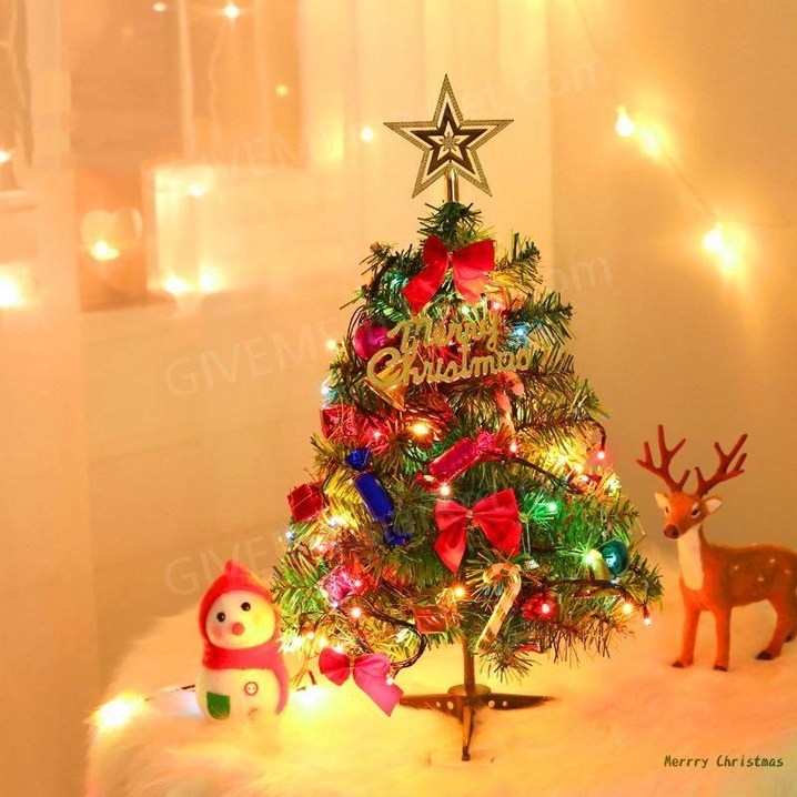 소형 크리스마스 트리, 30cm 트리장식배터리 컬러 라이트