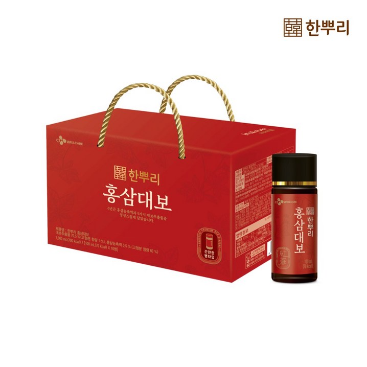 CJ웰케어 한뿌리 홍삼대보 병 10입, 1개, 1L