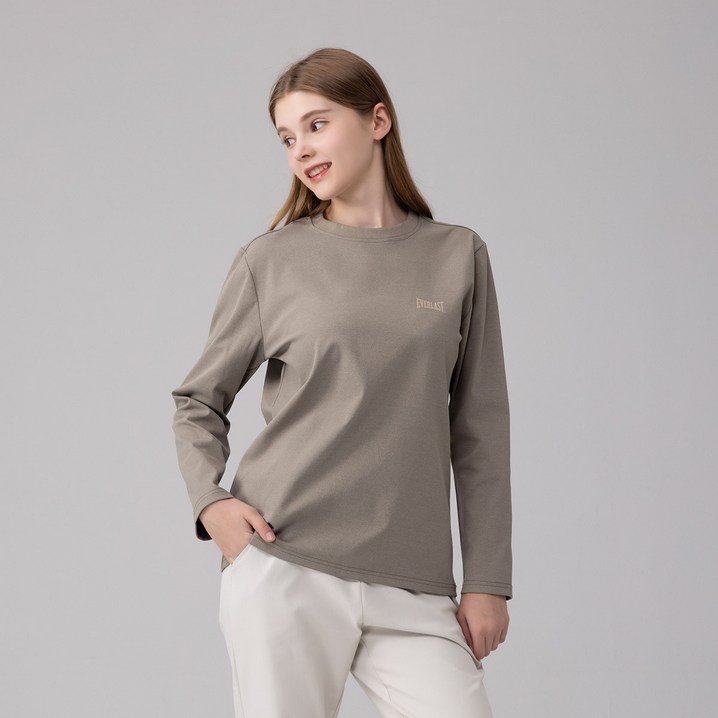 에버라스트 여성 레귤러핏 긴팔 티셔츠 기본티 긴팔티