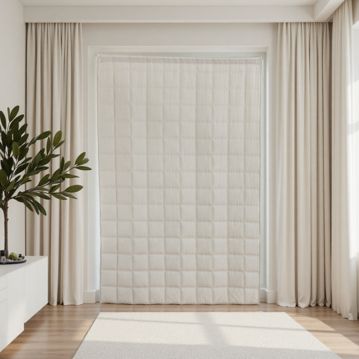 코멧 방한 사각 누빔 커튼 커튼핀 12개 포함