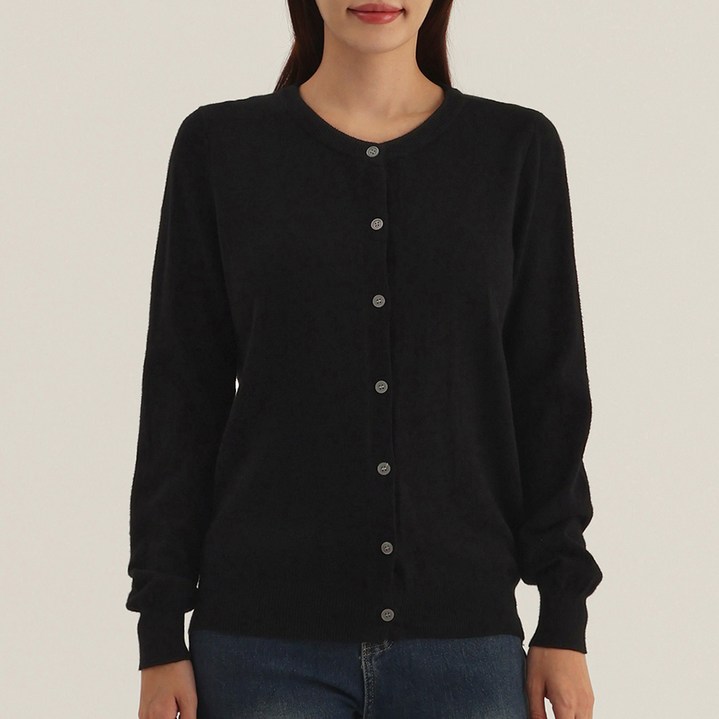 엘쏘 여성용 9컬러 라운드넥 니트 가디건