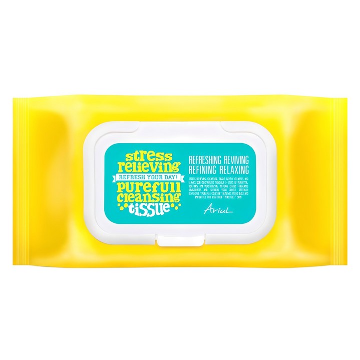 아리얼 스트레스 릴리빙 퓨어풀 클렌징 티슈