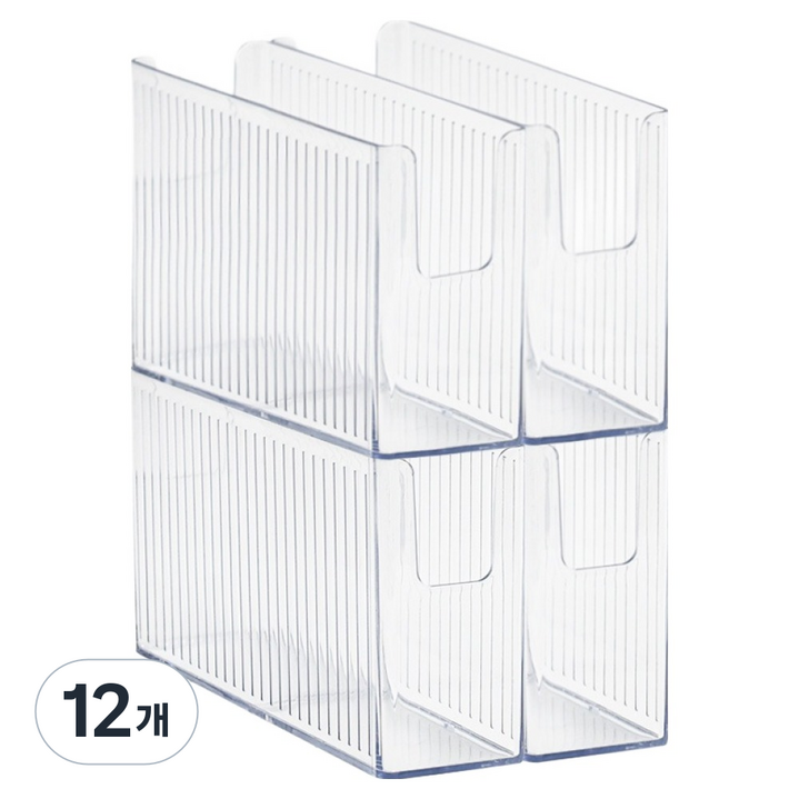 데일리블룸 주방 펜트리 수납 리빙박스 정리함, 투명, 12개