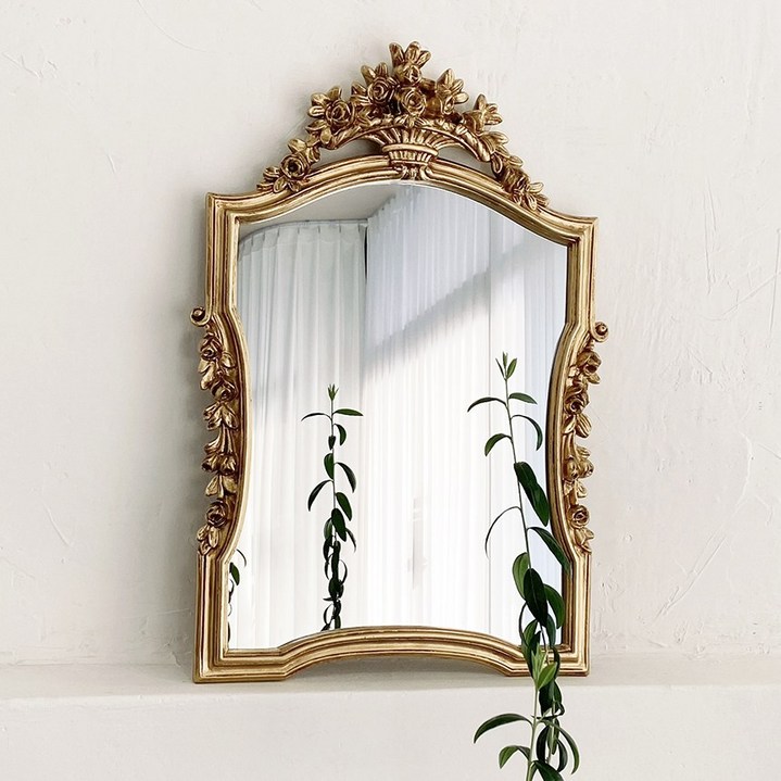 로즈 사각 아치형 거울 빈티지 프레임 엔틱 카페 화장대 스튜디오