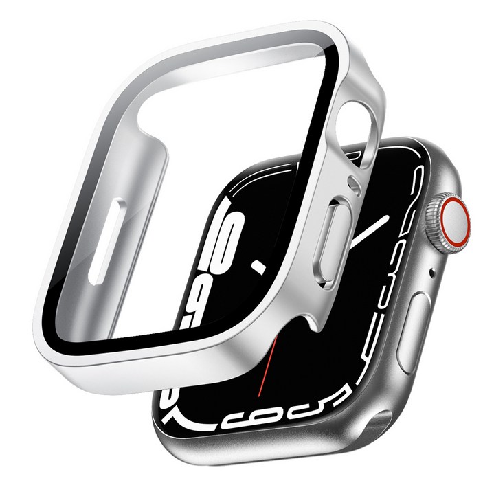 뷰씨 애플워치 스퀘어 풀커버 일체형 9H 강화유리 액정보호 케이스