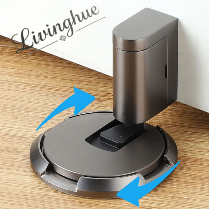 무타공 원터치 방문고정 실내문 전용 스토퍼, 1개, 그레이(진회색)