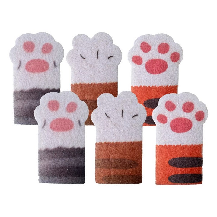 꿈꾸던라이프 캐릭터 동물 수세미, 1세트, 6개