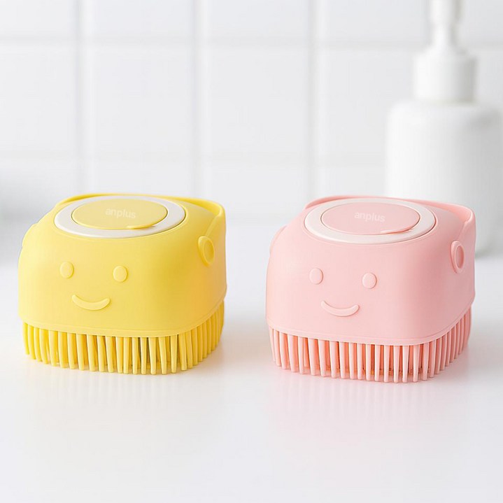 앙플러스 거품나는 강아지 목욕 브러쉬 슬리커 빗