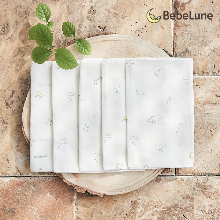 [베베룬] 에코프리미엄 소프트모달 엠보손수건_네이처 5장