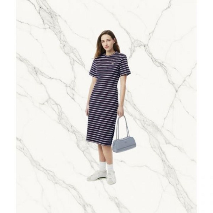 매장정품 라코스테 LACOSTE 여성 멀티 스트라이프 티셔츠 드레스 [블루멀티] EF9628-55GFZI 226284