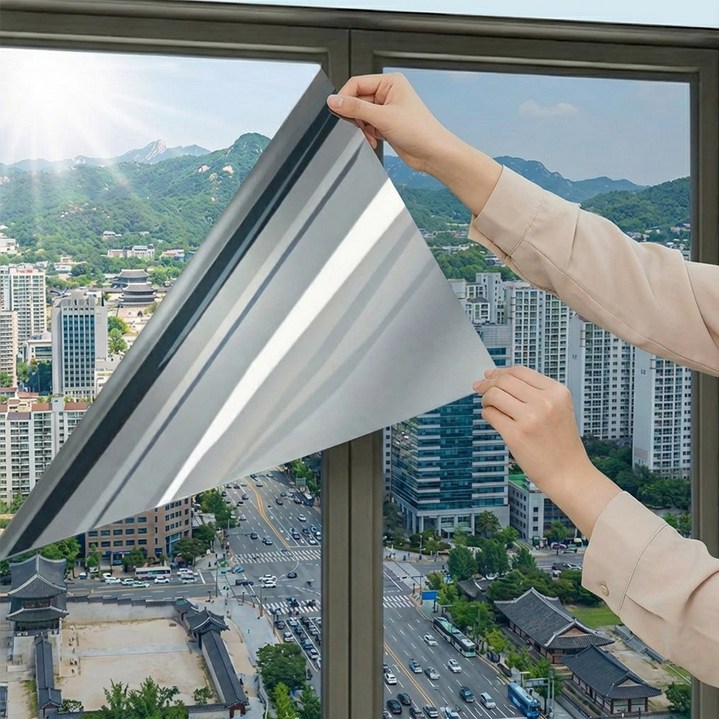 앞날창창 물로 붙이는 창문 사생활 보호필름 햇빛 가리개 시트지