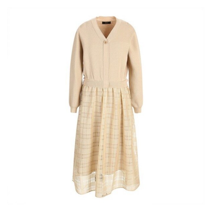 국내매장판 ENC 브이넥 니트배색 원피스_ENOW33802EBE 120697 이엔씨