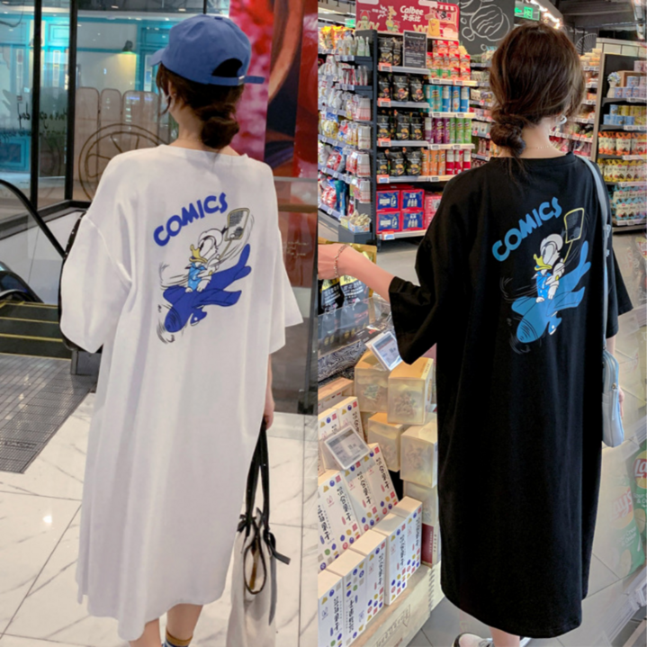 팍스홈 여름 귀여운 캐릭터 롱 데일리 반팔원피스 홈웨어