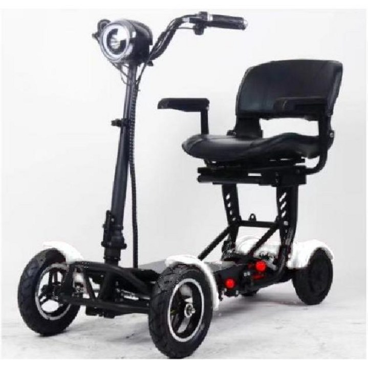 36V 듀얼모터 접이식 전동 3륜 보행 보조차 노인용 전동스쿠터 장보기용, 흰색 15A 플러스확대, 36V