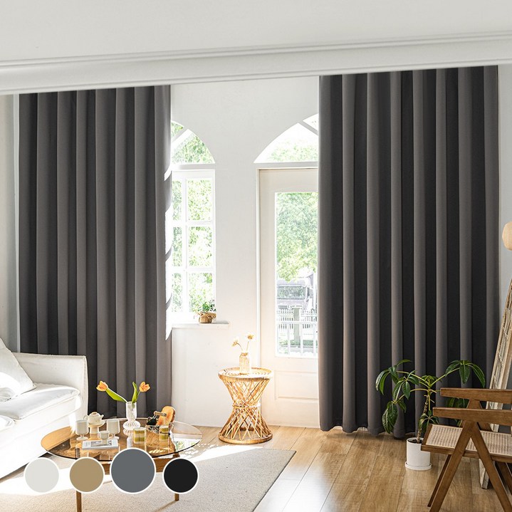 11 HOMEY NEST 빛차단 3중직 단열 방풍 암막커튼 거실 커텐 핀형 레일형