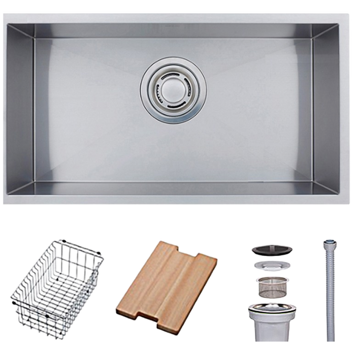 백조싱크 SQSR730 사각싱크볼 세트 배수구부속품 포함, 1개