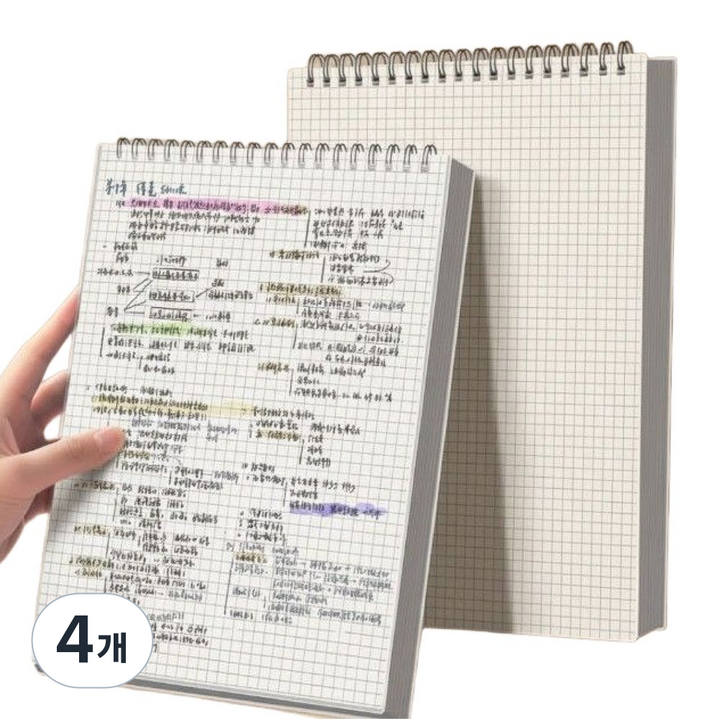 상단 스프링 모눈 노트 B5, 4개