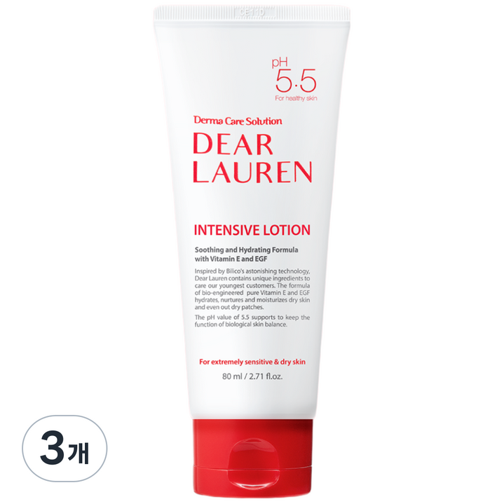 디어로렌 건조피부 가려움완화 수분 수딩 로션, 3개, 80ml