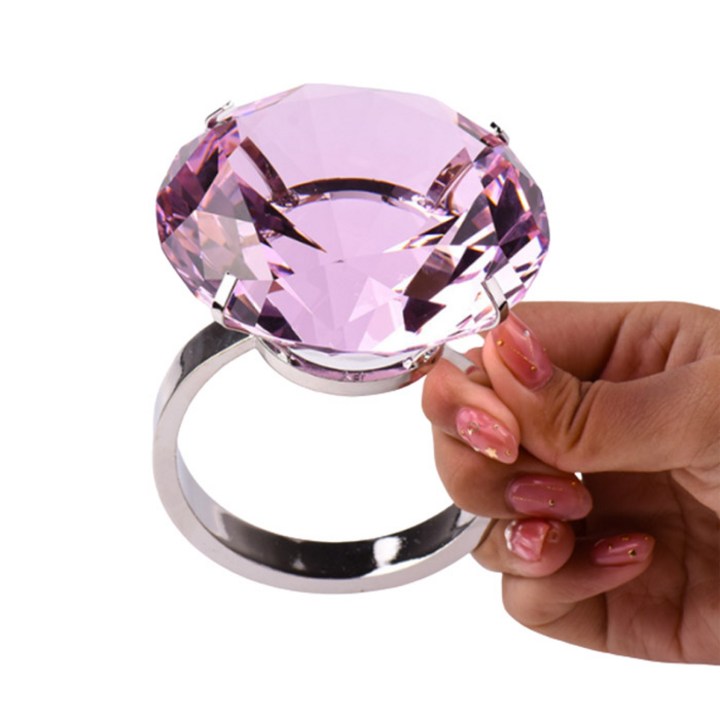 반지풍선 윰스 프로포즈 다이아몬드 반지 대형, 핑크, 1개