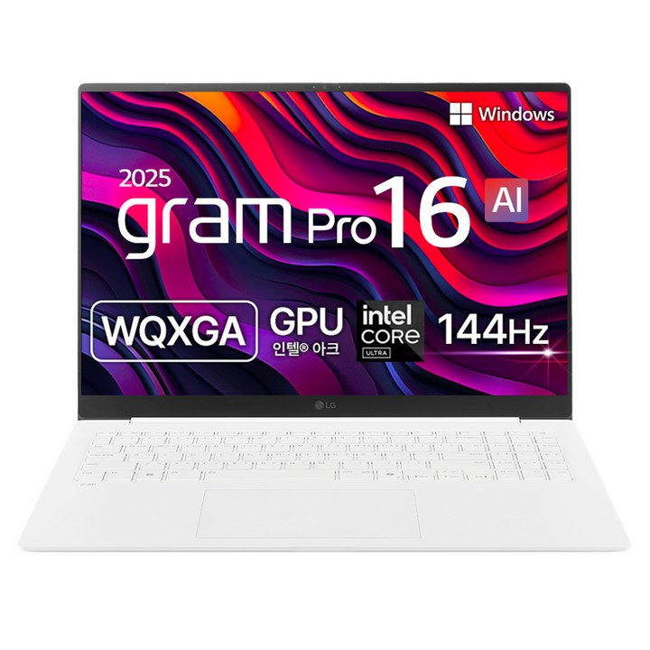 LG전자 2025 그램 Pro 16 코어Ultra5 애로우레이크, 에센스 화이트, 256GB, 16GB, WIN11 Home, 16Z90TPGA5CK LG전자 2025 그램 Pro 16 코어Ultra5 애로우레이크, 에센스 화이트, 256GB, 16GB, WIN11 Home, 16Z90TPGA5CK
