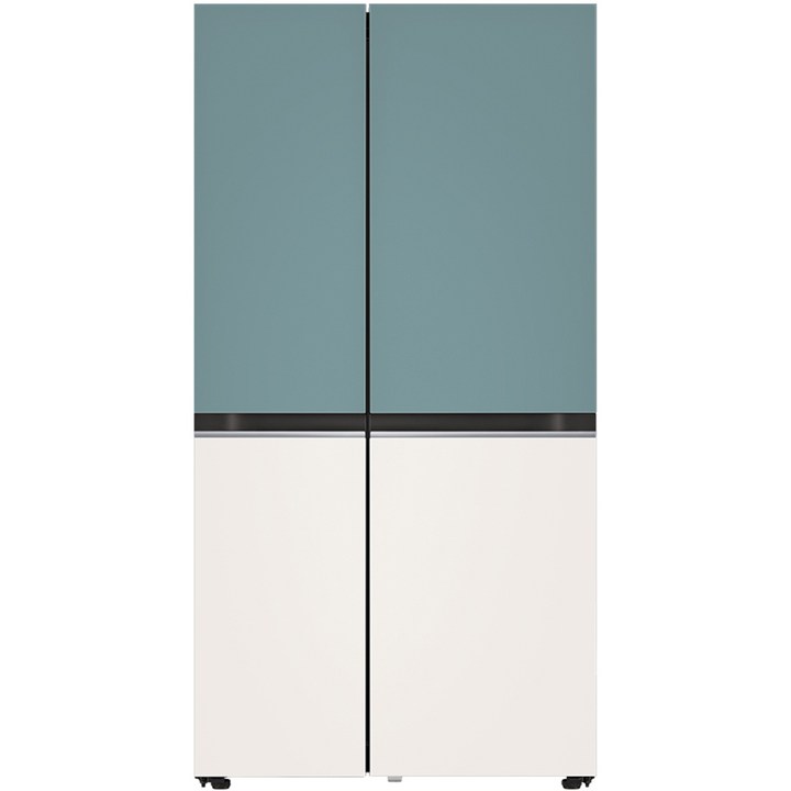 [색상선택형] LG전자 오브제컬렉션 디오스 2도어 냉장고 832L 방문설치, 클레이민트(상단), 베이지(하단), S834MTE10