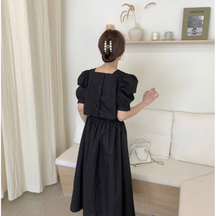 허리 뒷트임 포인트 밴딩 백오픈 원피스