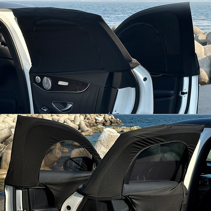 싼타페MX5 모기장 차량 햇빛가리개 차박 암막 커튼 창문 가리개 좌 우 1세트