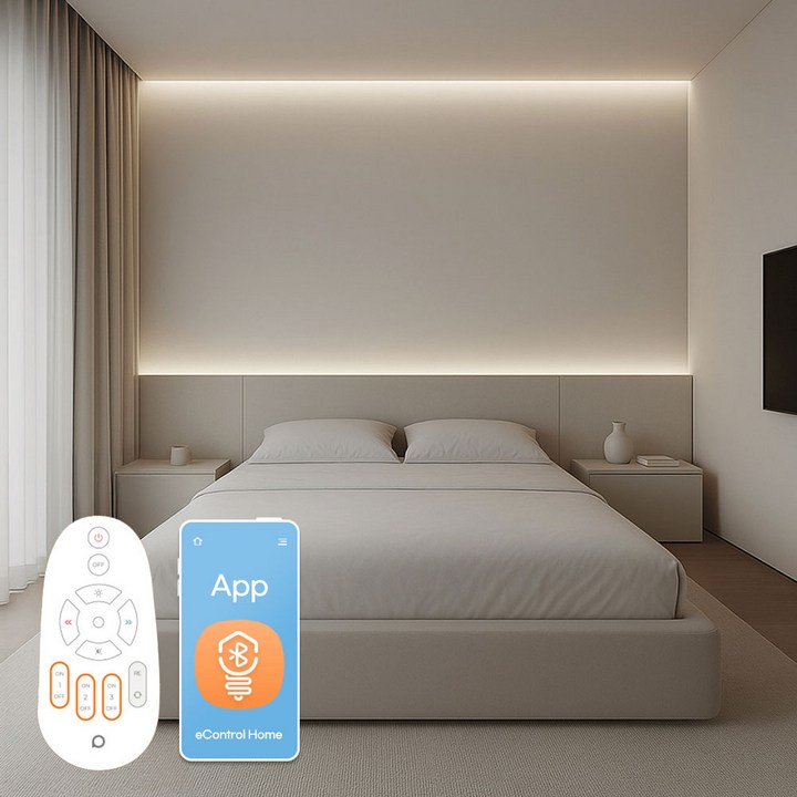 전기공사필요없는 LED조명 거실 간접조명 스마트체인지T5 컬러체인지리모컨O