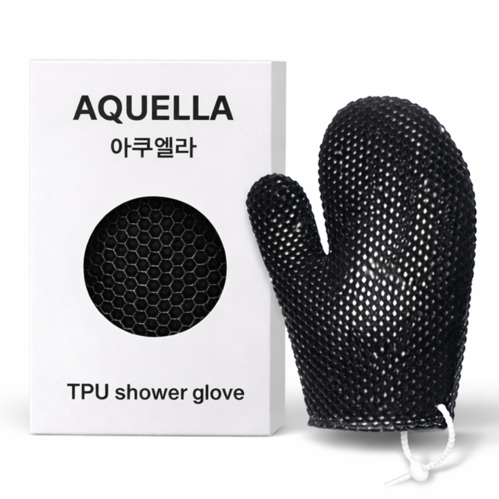 아쿠엘라 TPU 벌집 프리미엄 샤워 글러브 친환경 저자극 부드러운 각질관리 빠른건조 반영구사용 목욕타올