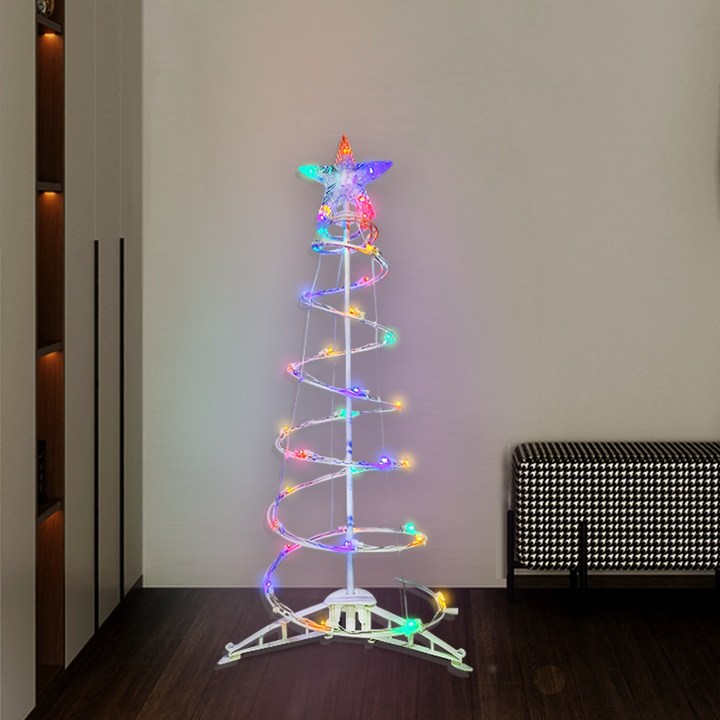 DIY 간편 설치 크리스마스 트리 장식 나무 조형물 라인 전구 줄조명 LED 스파이럴 90CM  120CM  180CM