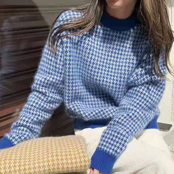 스웨터 로지 자카드 여성 니트스웨터