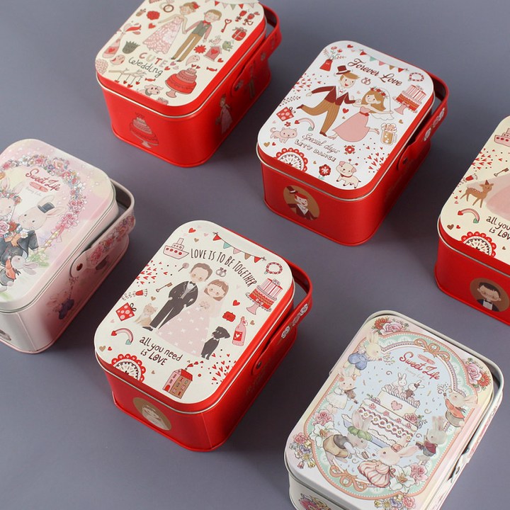 손잡이 틴케이스 선물상자 빈티지 소품 보관함 양철통 포포라운지